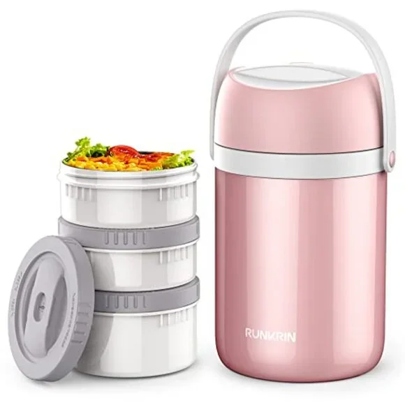 Runkrin 64oz Insulated Food Jar | 3-Tier Stackable | Food Storage | NIB - Picture 3 of 3